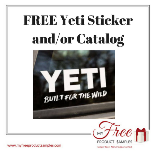 Free Yeti Coolers Sticker & Catalog