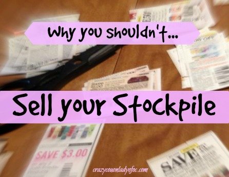 Is selling your stockpile that you bought with coupons illegal?