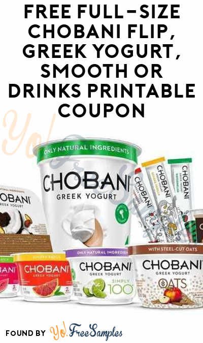 FREE Chobani Yogurt Product (Printable Coupon)