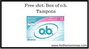 Free 18ct. Box of o.b. Tampons