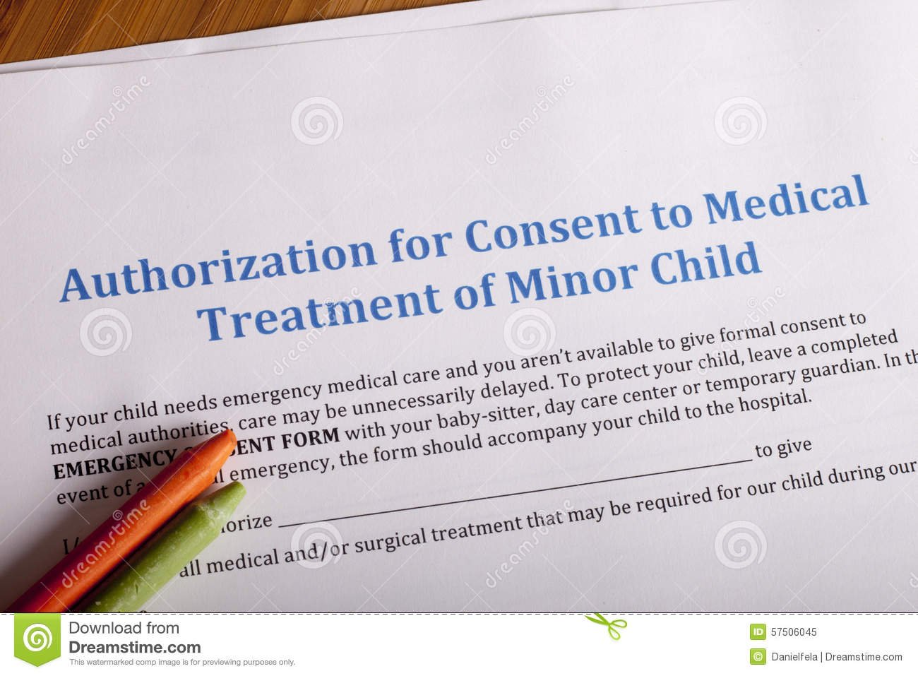 AUTHORIZATION TO CONSENT TO HEALTH CARE FOR MINOR