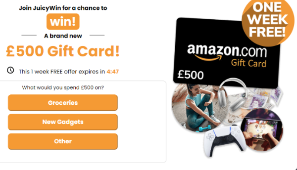 Get a 500 Amazon Gift Card