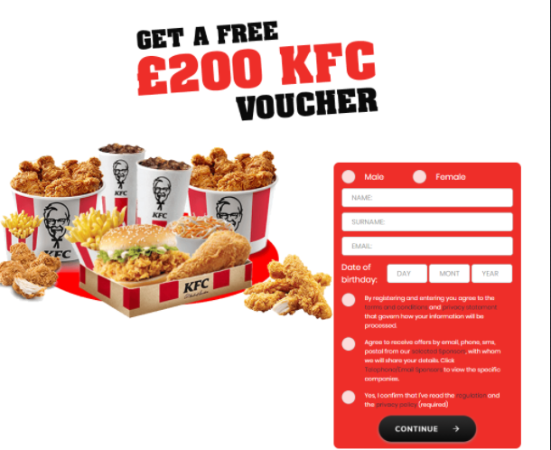 Win a £200 Voucher For KFC