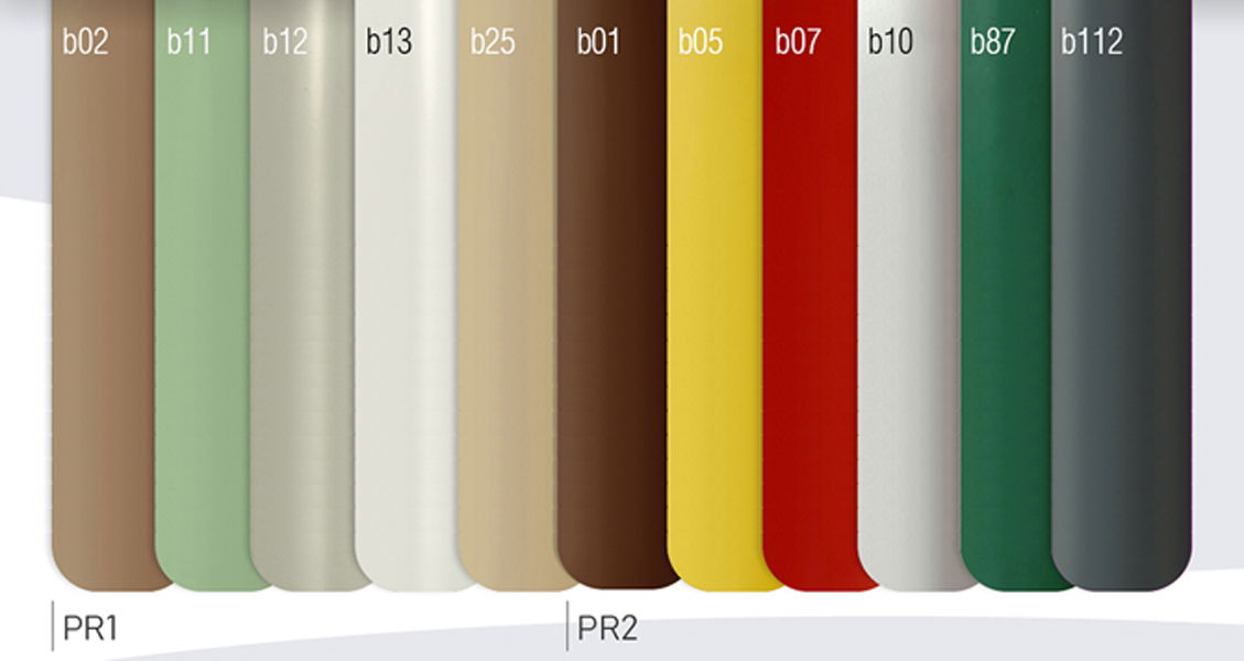 Barvni vzorci notranjih žaluzij 25 mm
