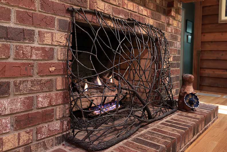 Standalone Fireplace Screen K. Townsend Creations