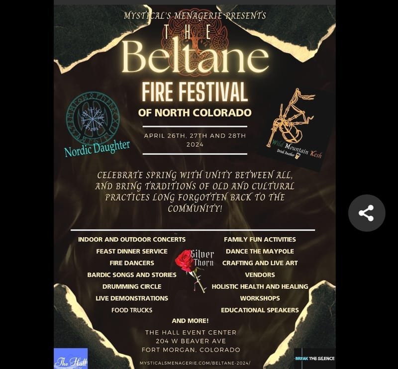 (Sunday) The Beltane Fire Festival of North Colorado (Ft. Morgan, Colorado)