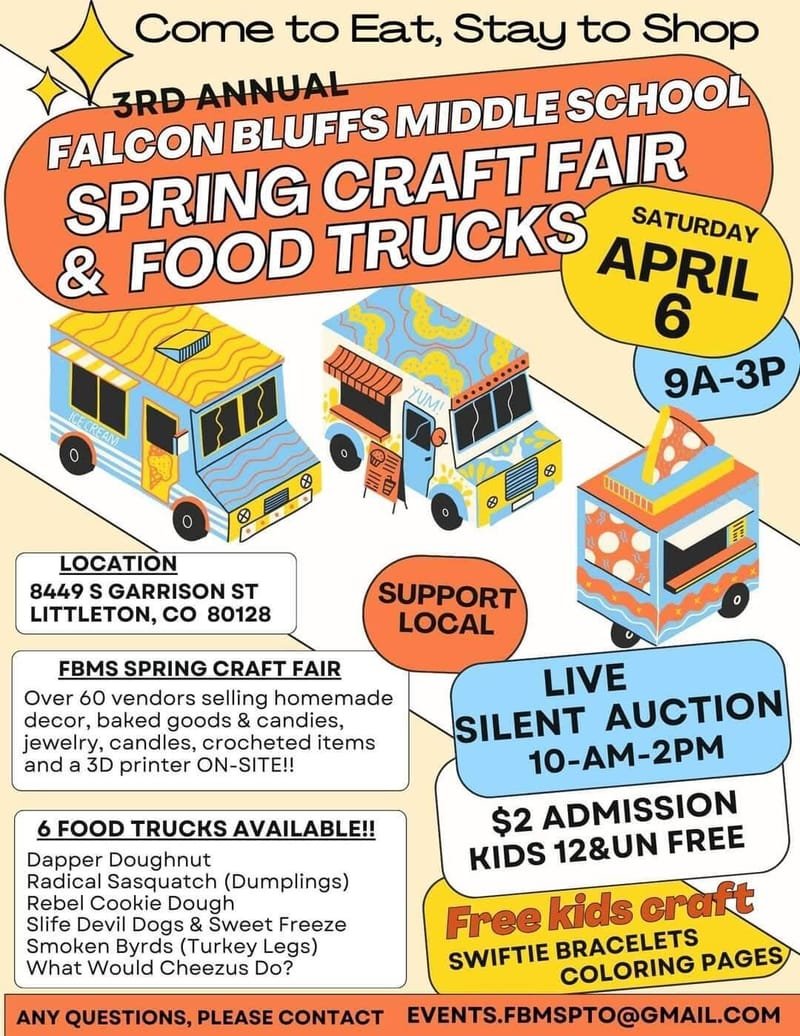 (Saturday) 3rd Annual Spring Craft Fair Day Falcon Bluffs Middle School