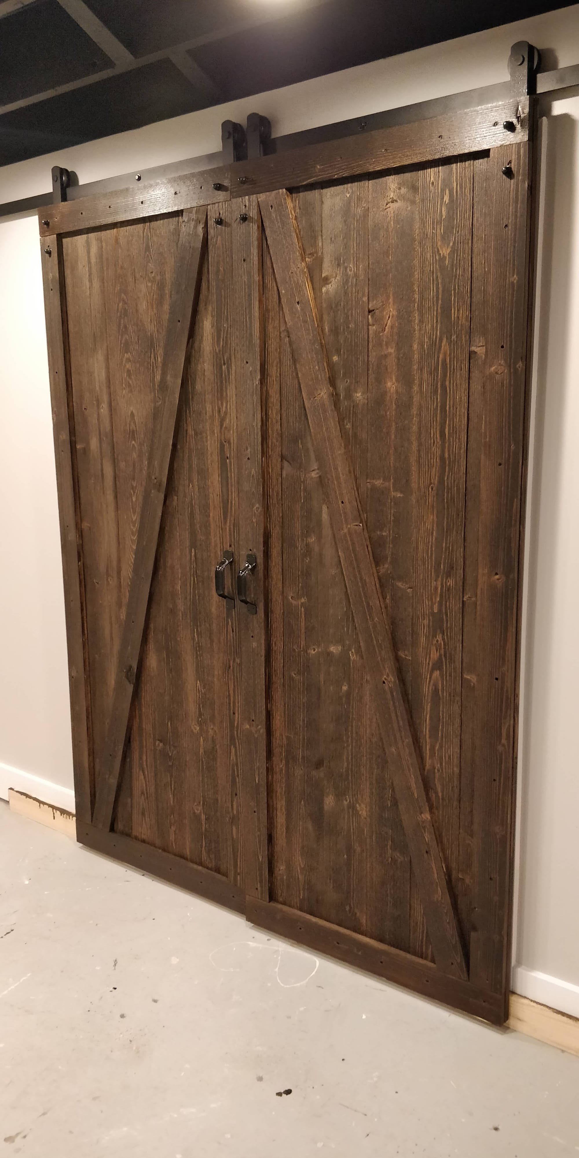 Custom basement barn door