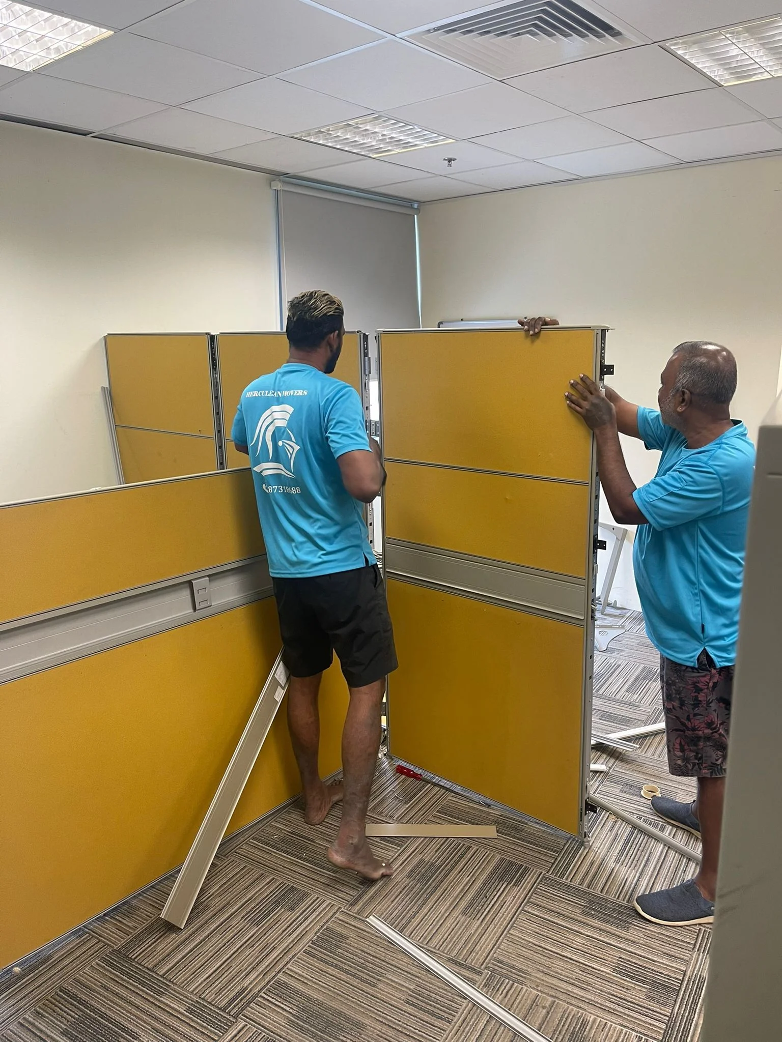 disassembling cubicle walls