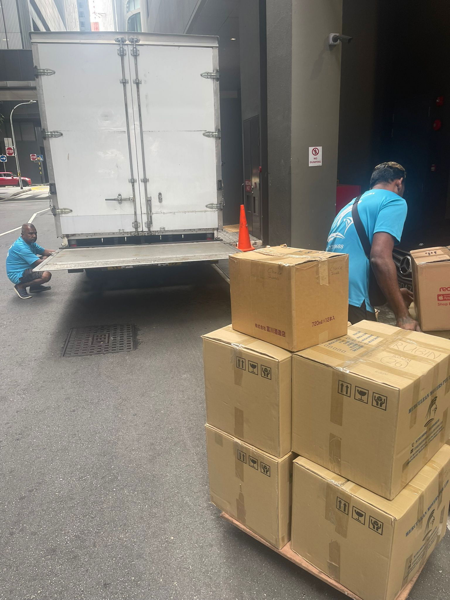 loading boxes into truck