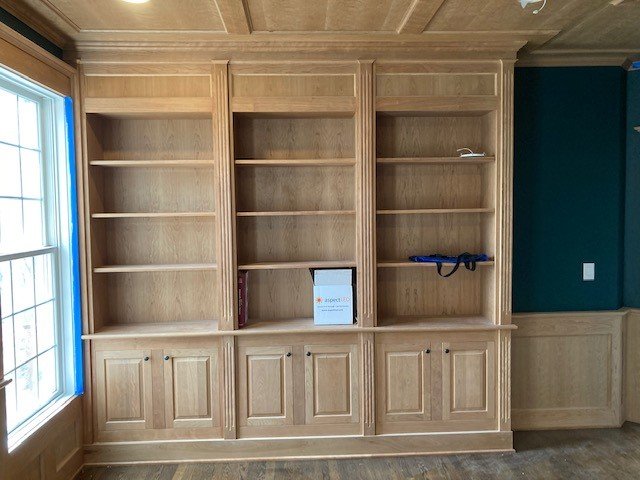 custom office bookcase with storage