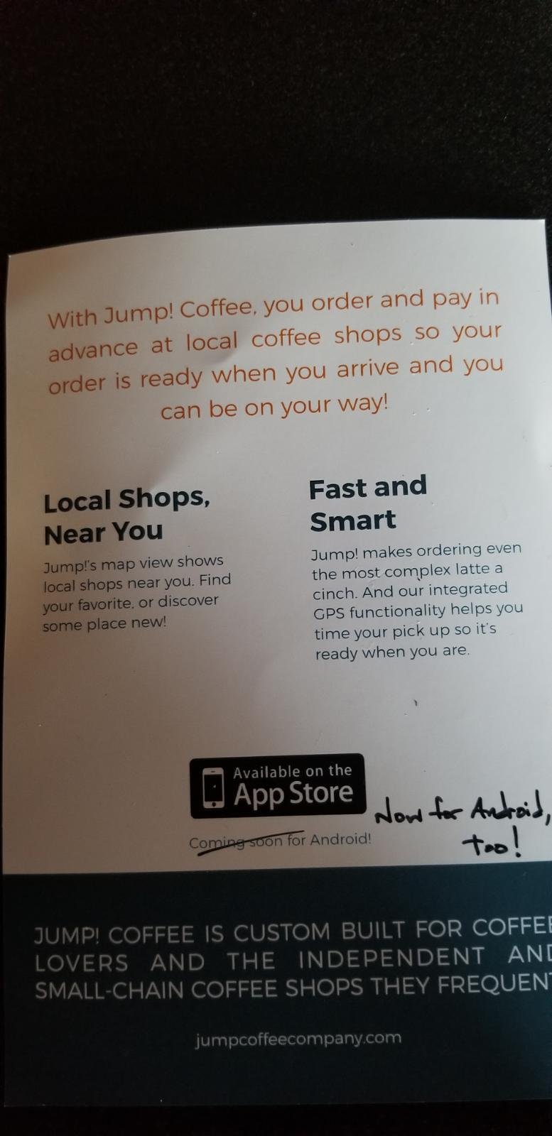 Jump Coffee App