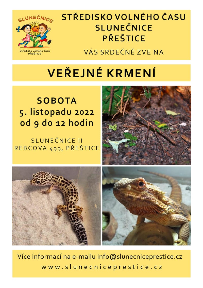 Veřejné krmení zvířátek - SVČ Slunečnice