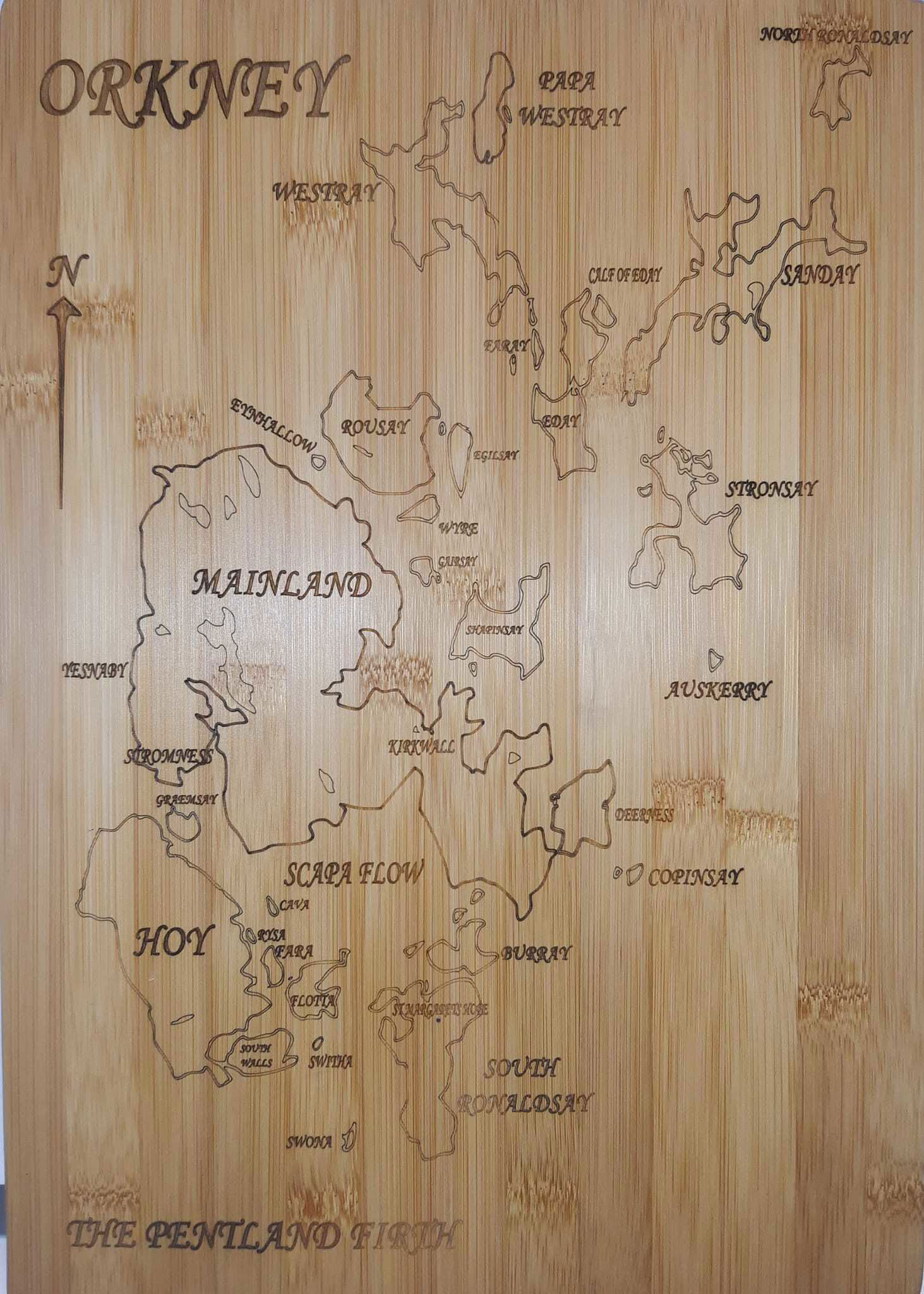 Orkney Map chopping board