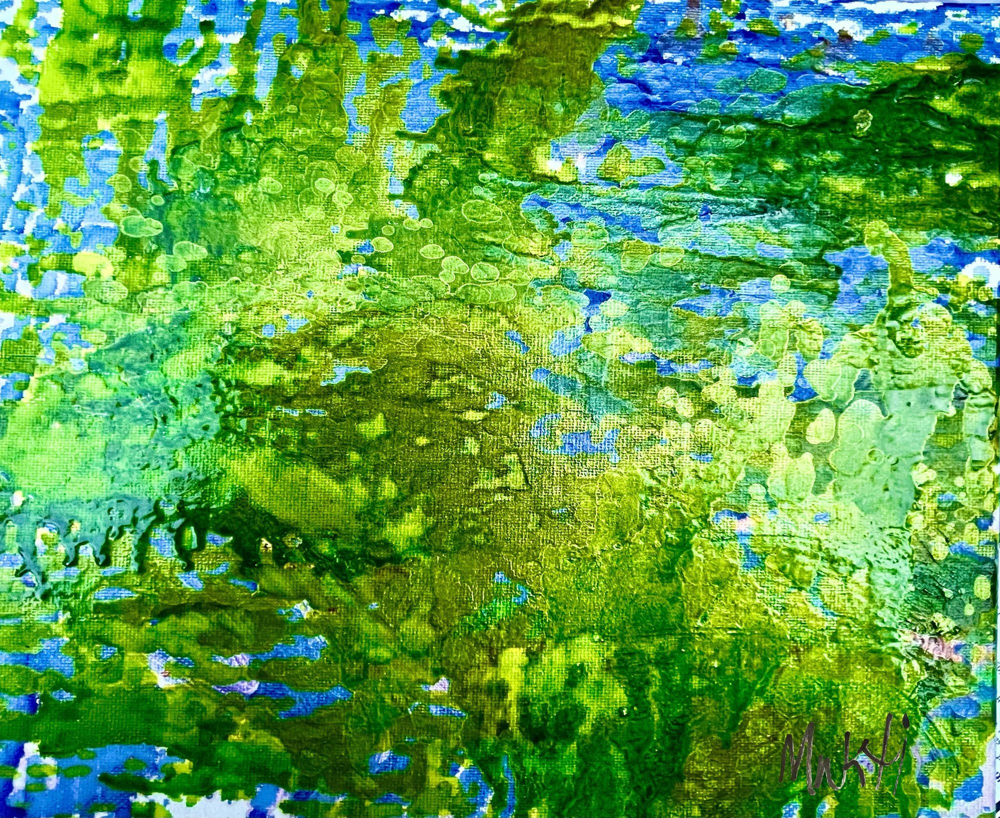 "Emerald Valley," Alcohol inks, 2022