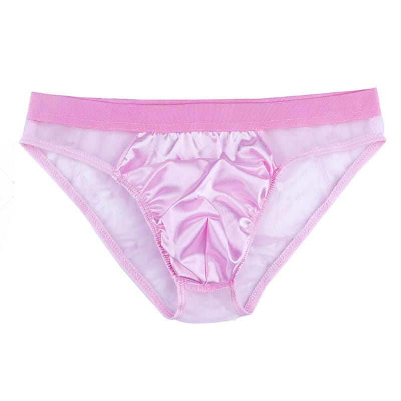 Lace Satin Brief Hot Pink