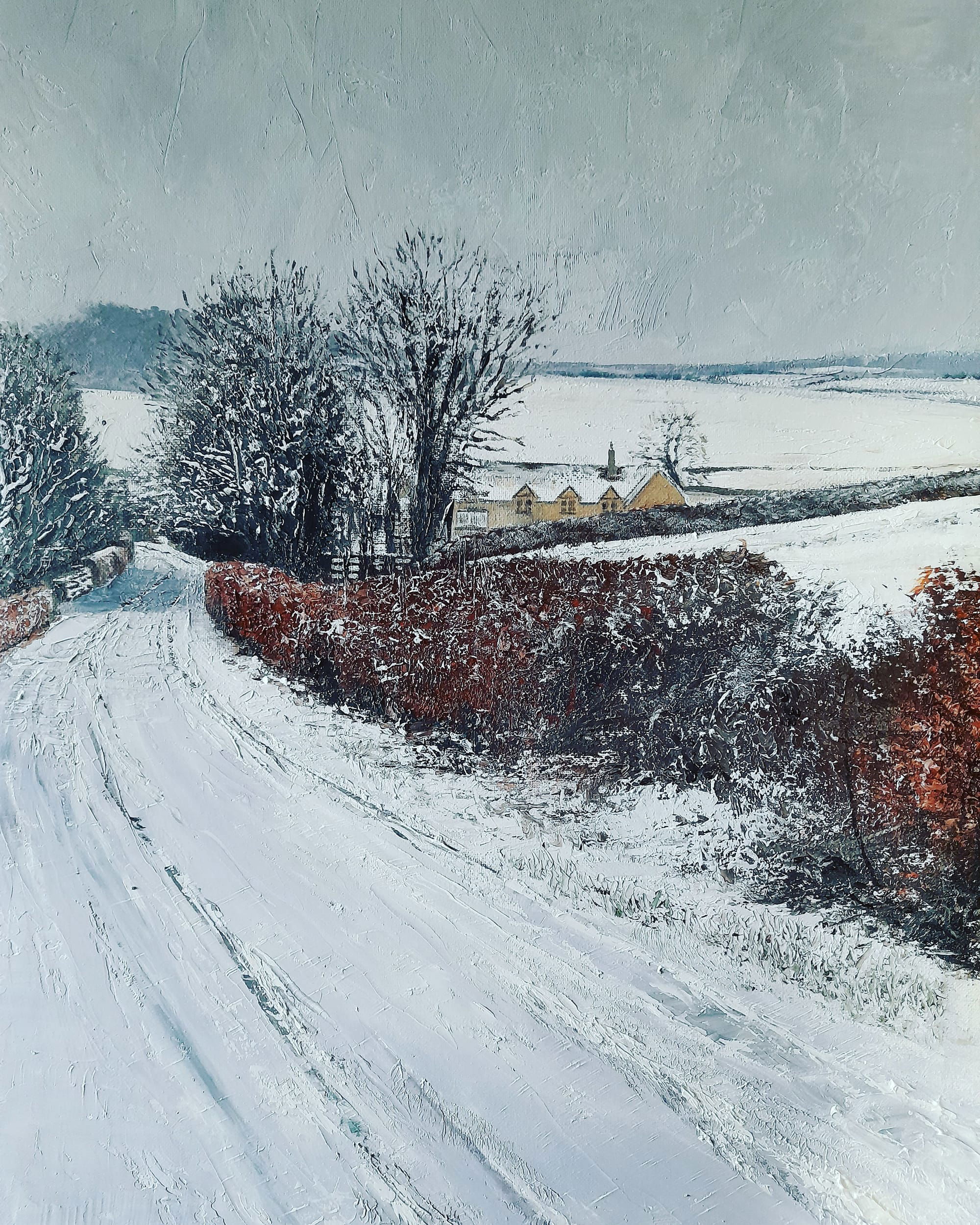 'Tackley Lane in Snow' SOLD