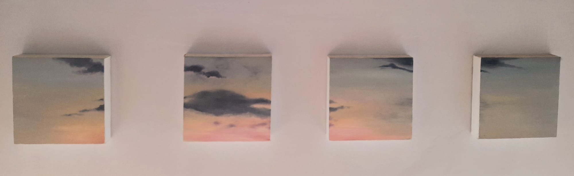 Evening sky 4 x box canvases