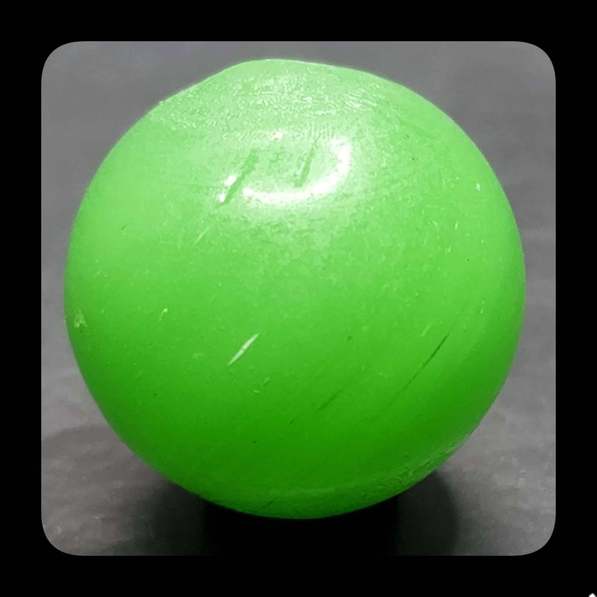 $58 23/32"- Beautiful larger sized Translucent German Handmade Green Melon Ball Mint minus