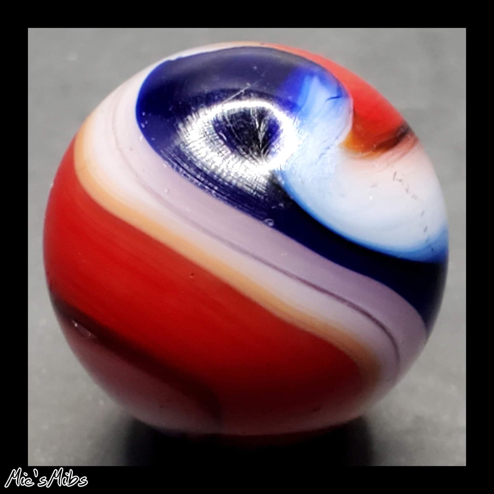 $77 5/8" Akro Blue & Red Popeye with Blended Hybrid Orange and an extra stream of Dark Blue  NM++