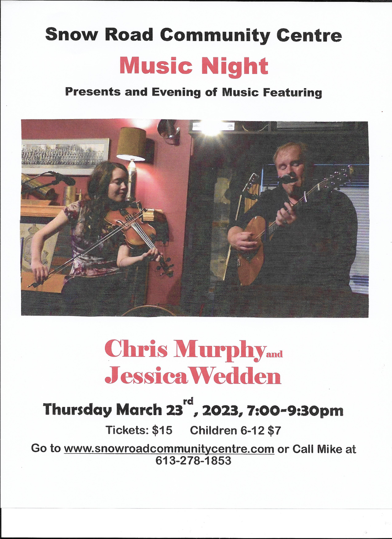 Music Night -Chris Murphy and Jessica Wedden 7:00-9:30 p. m. - Copy