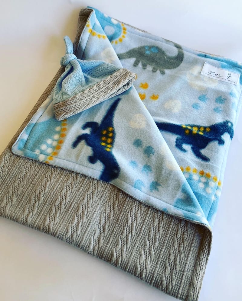 Double sided blanket Grey Dino LittleB