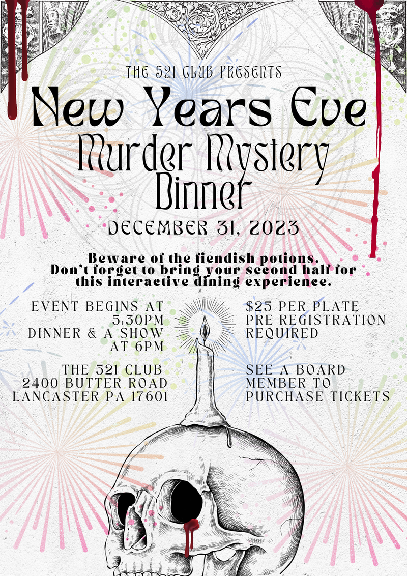 New Year's Eve Murder Mystery Dinner, Sunday December 31, 2023 @ 6:30 –  Essex Steam Train & Riverboat