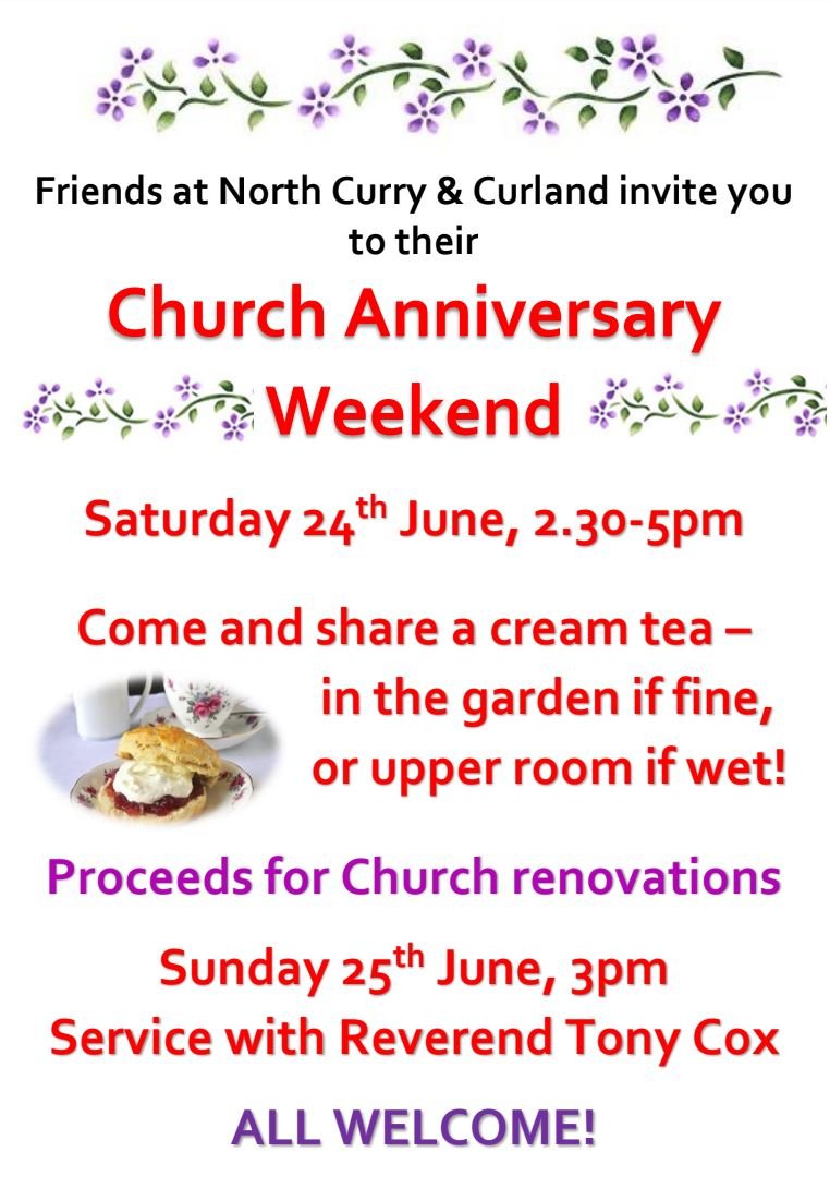 North Curry and Curland Church Anniversary