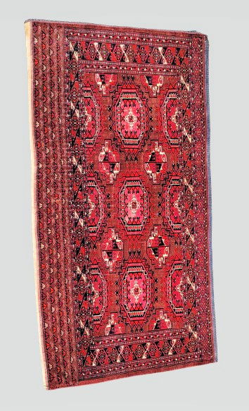 AZ-16714 Antique Turkmen Chuval with Silk