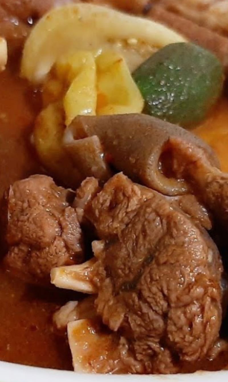 Beef with intestines plain soup