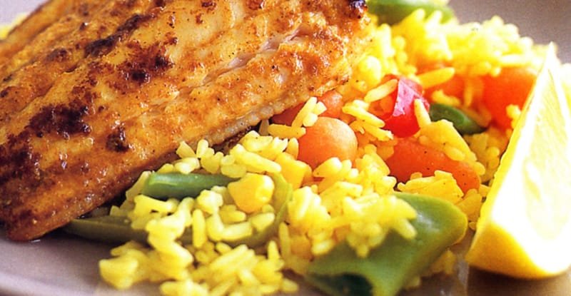 1pc tilapia Fillet  with Vegetable Fried Rice