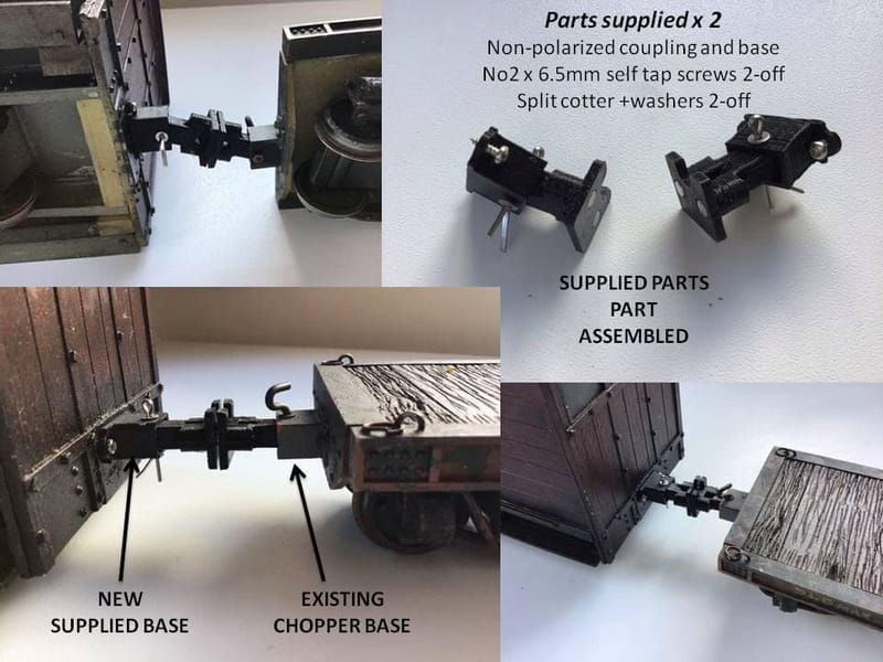 6 pairs of Garden Railway Couplings Porterhouse Models