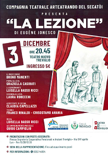 Compagnia teatrale Arteatrando del Secatòi presenta: "LA LEZIONE" di Eugène Ionesco