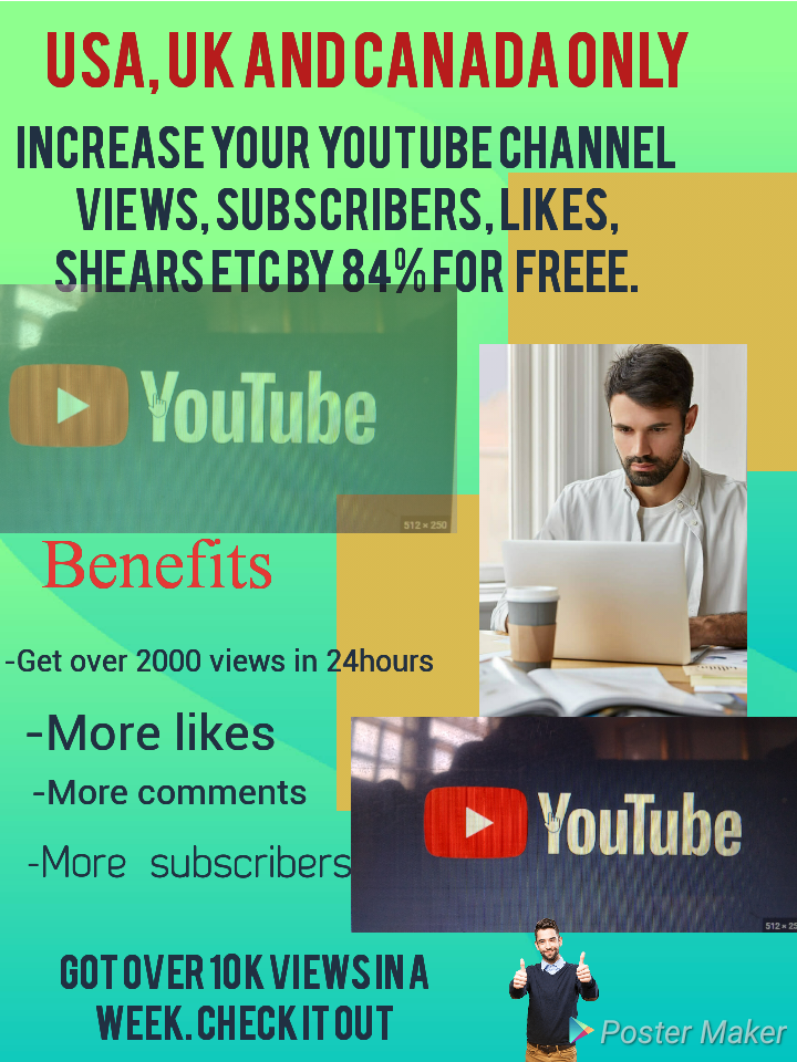 GET MORE YOUTUBE VIEWS, SHEARS, SUBSCRIBERS etc FOR FREE