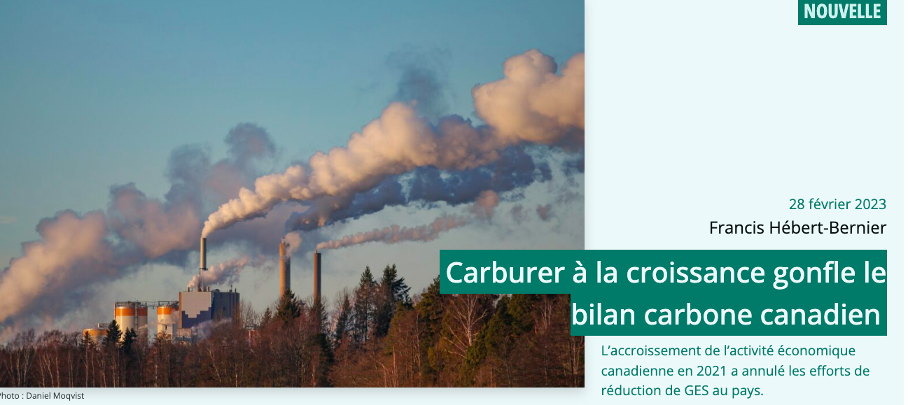 le 28 février 2023 - La croissance gonfle le bilan carbone
