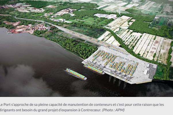Le 17 mars 2023  - Forte croissance du Port de Montréal : le projet de Contrecœur est toujours d’actualité