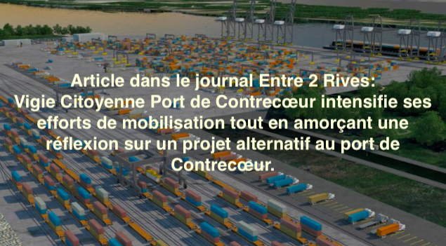 Le 18 septembre 2023 - Projet d’expansion du Port de Montréal à Contrecœur : un groupe citoyen s’organise