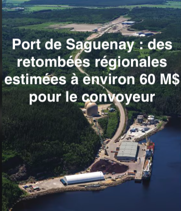 le 3 juin 2024 - Port de Saguenay : des retombées régionales estimées à environ 60 M$ pour le convoyeur