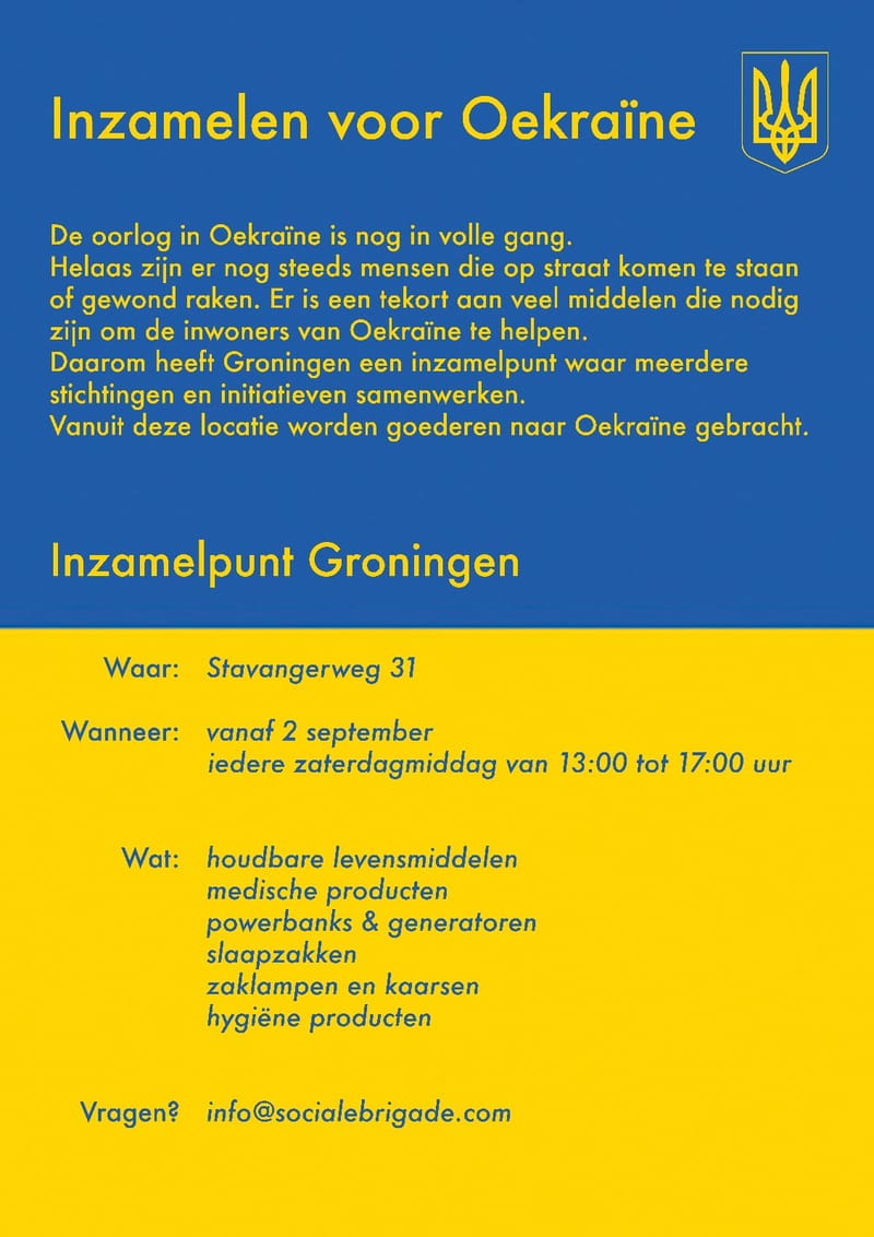 Inzameling voor Oekraïne in Groningen