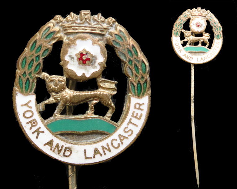 Enamelled Tie Pin Badge on Long Pin