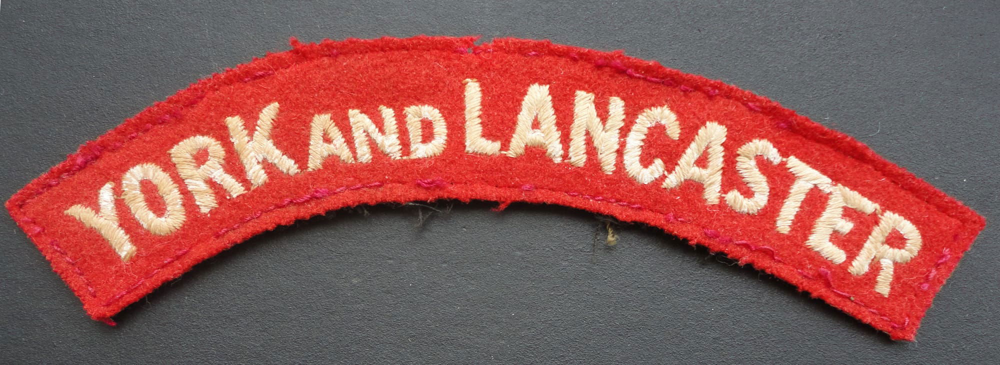 York and Lancaster Cloth Shoulder Title-Red Background