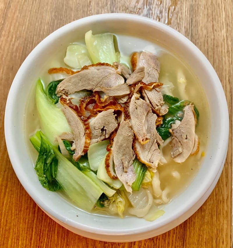 52. Roast Duck with Vegetables and Noodles Soup