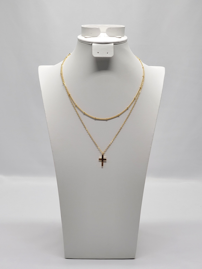 Double Chain Cross Necklace Connie's Sparkling Jewels