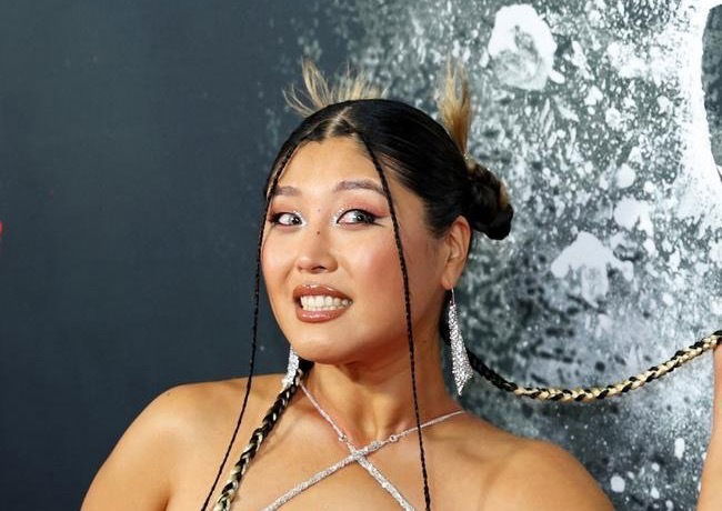 Actress Kahyun Kim goes topless on red carpet at Cocaine Bear premiere