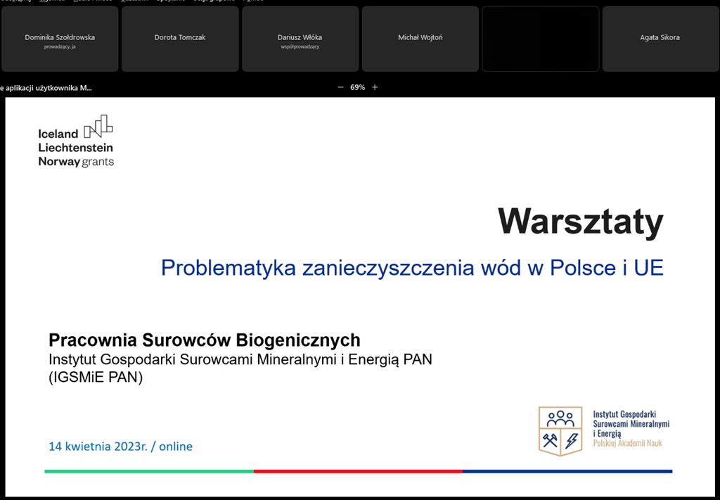 Warsztaty dla Młodych Naukowców "Problematyka zanieczyszczenia wód w Polsce i UE"
