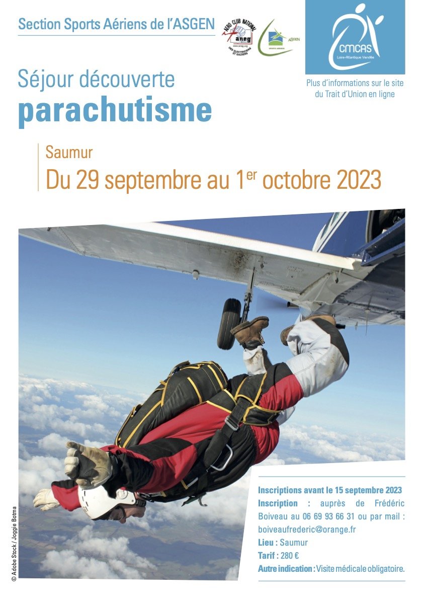 Séjour découverte Parachutisme SSA Nantes
