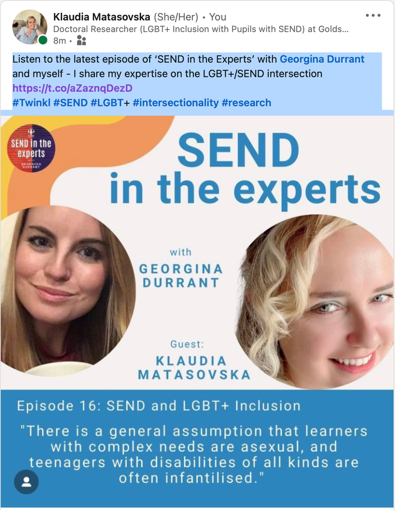 ‘SEND in the experts’ podcast with Georgina Durrant