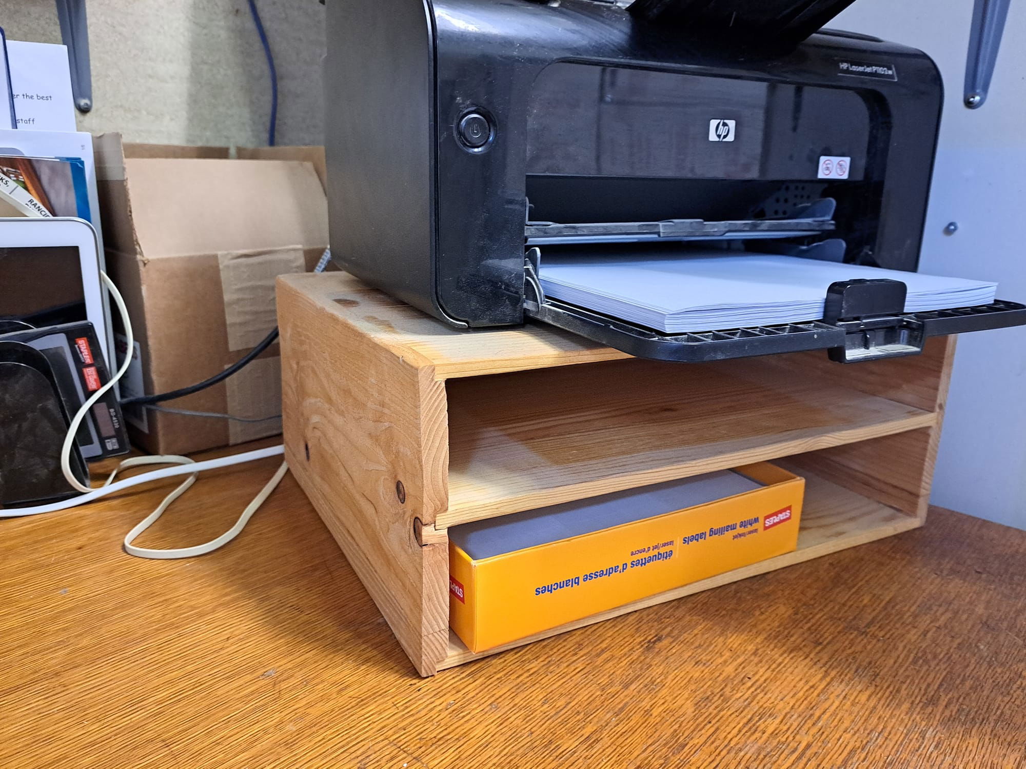 paper holder for under a printer