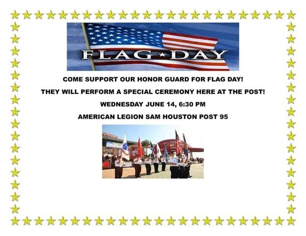 Sam Houston Post 95 Honor Guard Flag Ceremony