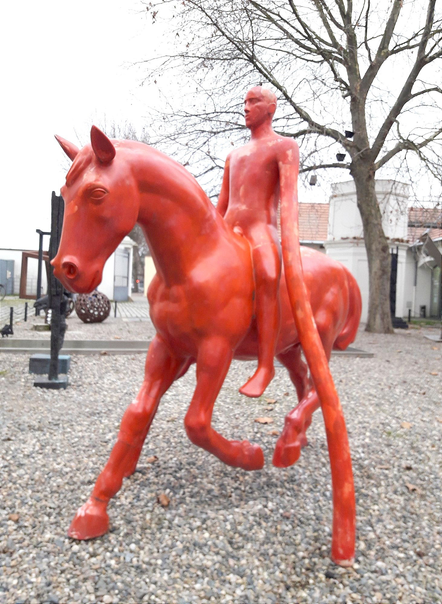 Hombre y caballo en la Isla de Kampa, Praga